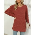 thumbnail image 4 of Plus Size Tops for Women Casual Womens Long Sleeve Crew Neck Shirts Trendy Tunic Top Lightweight Pullover with Pockets, 4 of 6