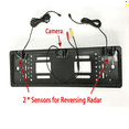 thumbnail image 3 of 12V 4 LED Car Rear View Camera with Radar Sensor for Parking European License Plate Holder Frame Universal Accessories, 3 of 5