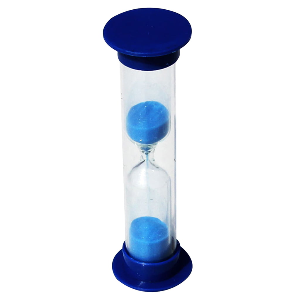 2 x Yellow & Blue Colored Sandglass Toy for Kids 1 Minute Sand Timer Gift 