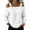 White, variant on Women's Fashion Casual Off Shoulder One Sleeve Long Sleeve Top, Sexy Tie Front Blouse for Daily Wear, Spring/Summer Red L