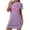 Purple, variant on Tnhcen Women's Summer Sleep Dress – Round Neck Short Sleeve Fashion Print Soft Pajamas Set S-2XL Plus Size for Home/Relaxing
