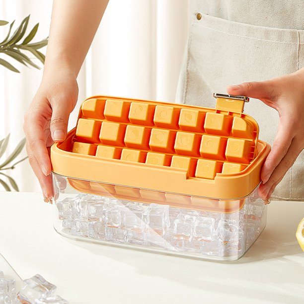Ganfancp Cubitos de Hielo Hecho En Casa Grado de Alimentos Flip Cubos de Hielo Máquina de Helados Auxiliar de Alimentos Caja de Almacenamiento de Hielo Liquidación Ventas Hoy Ofertas Prime 28 Pp Comp