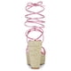 thumbnail image 3 of Sandalias Alpargatas Plataforma Tacón De Cuña Cordón Arriba Allegra K para Mujeres Rosado 40, 3 of 6