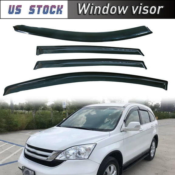 Possbay For Honda CRV 2007-2011 4PCS Window Visor Sun Vent Rain Guard Deflector Tape On