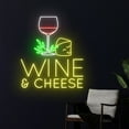 thumbnail image 3 of Handmadetneonsign Wine & Cheese Led Sign, Wine Cheese Neon Light, Cheese Wine Neon Sign, Drinking, 3 of 5