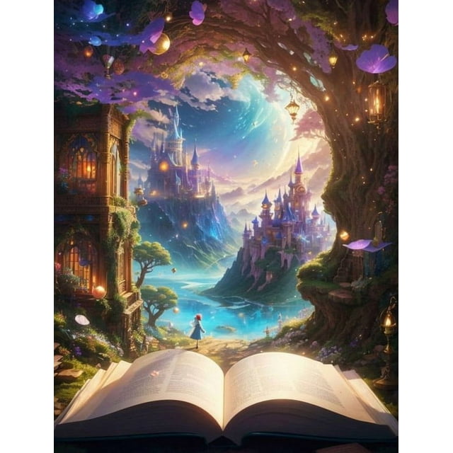 5D New 2026 Magic Book Mosaic Flower Full Drill Cross Stitch Butterfly Rhinestone Home Decor, 30*40cm, Frame not included.,4