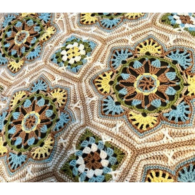Persian Tiles Throw (Mary Maxim Mellowspun DK) - Walmart.com