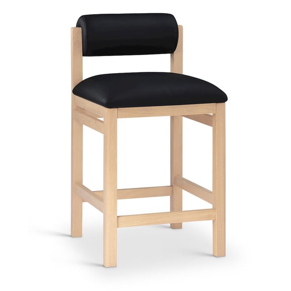 Meridina Furniture Roundhill Black Vegan Leather Upholstered Counter Stool