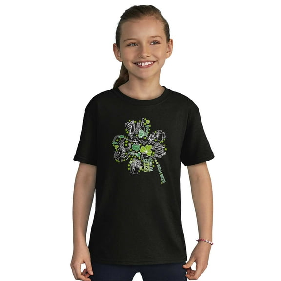 St Patricks Day Lucky Shamrock Girls Kids T Shirt Tees Teen Brisco Brands S