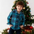 thumbnail image 5 of EnJoCho Plaid Shackets for Girls Boys Button Down Shirts Jackets Pockets Kids Flannel Shirts Spring Lapel Neck Blouse Top, 5 of 8