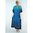 thumbnail image 7 of Miss Lavish London Women’s Long Kaftan Dress – Plus Size Maxi Caftan, Full-Length Beach Cover Up, Boho Resort Wear, Modest Summer Dress for Vacation & Lounge-Blue,2XL, 7 of 7