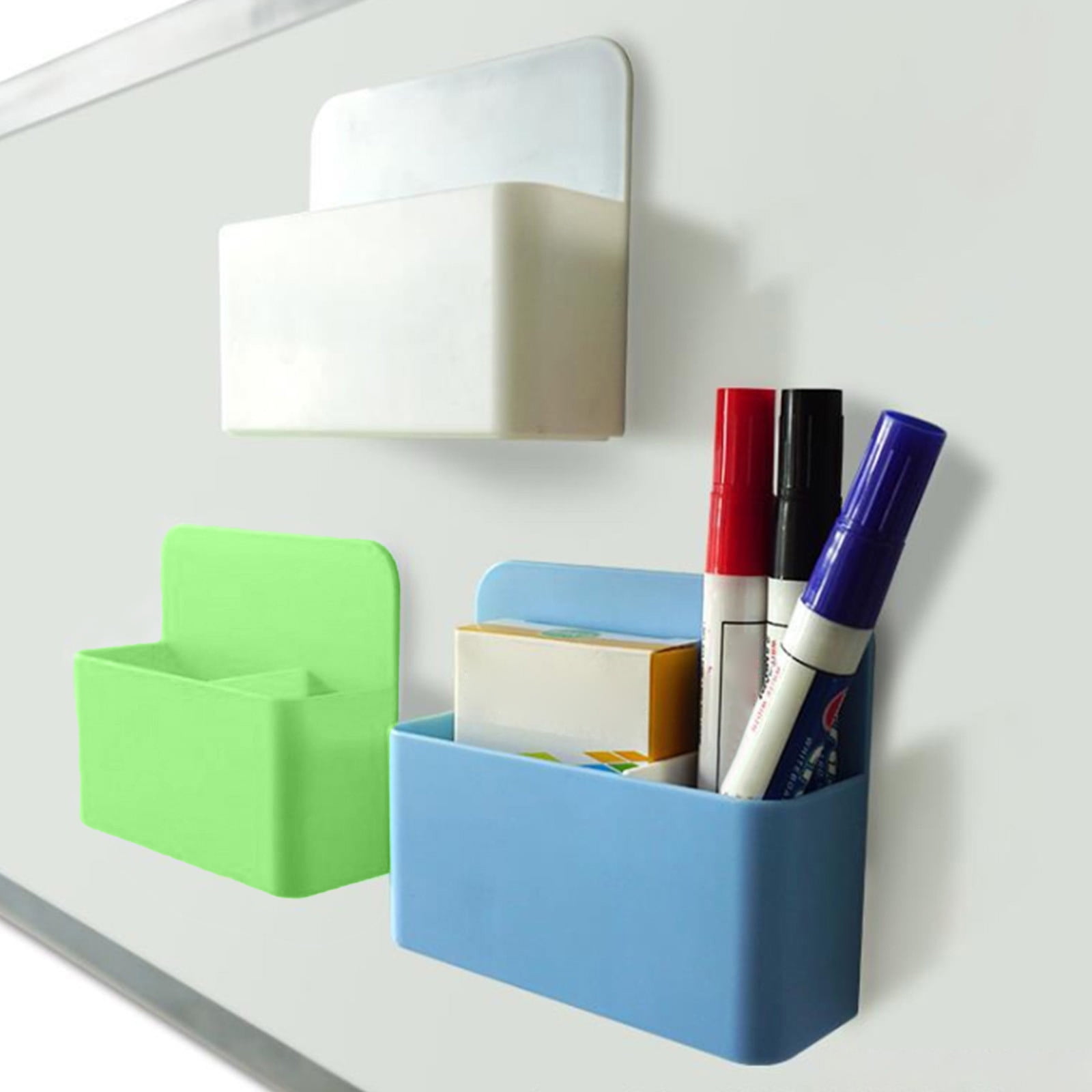 4PCS Pen Holder for Refrigerator, Dry Erase Marker Holder for Whiteboard, Strong Storage Organizer for Locker, Office Desk, Pencil Cup Pen Caddy, 4.7"x3.9"