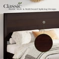thumbnail image 5 of VanAcc Queen Size Wood Platform Bed, Rustic Bed Frame with 51.2" Tall Slatted Headboard, Wooden Slats & Metal Support, Noise Free, Espresso, 5 of 7