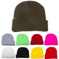 thumbnail image 1 of Cheers.US Unisex Chunky Soft Stretch Cable Chic Knit Warm Beanie Fashion Autumn Winter Solid Color Knitted Beanie Cuffed Woolen Yarn Warm Hat Cap, 1 of 6