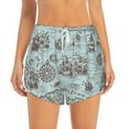 thumbnail image 4 of Lsque Pirate Adventure Map Printed Women's Running Shorts with Liner Pockets,Elastic Quick Dry Workout Athletic Gym Yoga Shorts,Womens High Waist Shorts-Large, 4 of 9