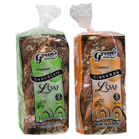 Green's Bakery Chocolate and Cinnamon Babka Cake, 2 Pack 14 oz.