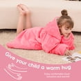 thumbnail image 5 of XIECUVA Wearable Blanket Hoodie for Kids, Soft Double Layer Sherpa Fleece Sweatshirt,Teen Gifts for Kids, Youth, Boys, Girls, One Size, Pink, 5 of 8