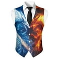 thumbnail image 5 of Yuyamidu Fire Dragon Men's Suit Vest Waistcoat Casual Slim Fit Suit Vest Business Formal Dress Waistcoat Vests for Suit or Tuxedo, Size S, 5 of 7