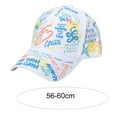 thumbnail image 6 of Dengjunhu Baseball Cap Letter Graffiti Print Casual Wide Brim Breathable Windproof Sun Protection Adjustable Outdoor Women Men Sport Hat for Daily Life, 6 of 7