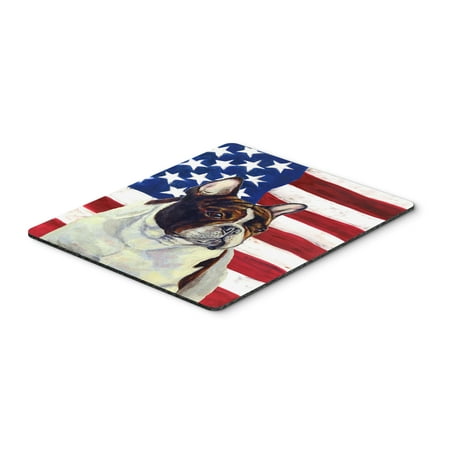USA American Flag with French Bulldog Mouse Pad, Hot Pad or Trivet