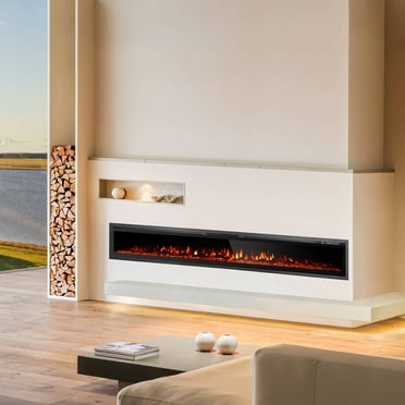 MELLCOM 100" x 17" Wall Mounted 5120 BTU Electric Indoor Fireplace