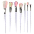 thumbnail image 1 of Brochas de maquillaje, cerdas suaves y coloridas, mango ergonómico, juego de brochas cosméticas para polvo suelto, sombra de ojos, rubor, 7 Uds., 1 of 14