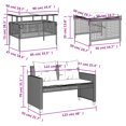 thumbnail image 4 of vidaXL 4 Piece Garden Sofa Set with Cushions Grey Poly Rattan Glass, 4 of 5