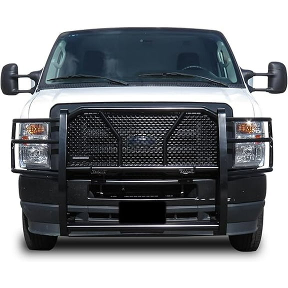 Black Horse Rugged Heavy Duty Grille Guard Modular Black Compatible with 2015-2025 Ford E-350/2015-2025 Ford E-450 -RU-FO350-B