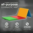 thumbnail image 4 of BalanceFrom 6ftx4ftx2in 4-Panel Folding Gymnastics Mat w/ 8ft Balance Beam, Multicolored, 4 of 12