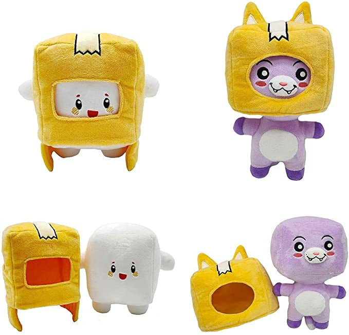 Brinquedo Lankybox 2Pcs Foxy Rocky e Boxy com brinquedo recheado