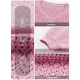 thumbnail image 5 of Eytino Oversized Sweaters for Women V Neck Hollow Out Crochet Tops Long Sleeve Knit Sweaters Pullover Lightweight Oversized Sweaters Pink 2XL, 5 of 8