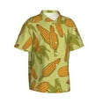 thumbnail image 2 of Daiia Corn Hawaiian Shirt for Men Gentle Cotton Regular Short Sleeve Casual-Small, 2 of 9