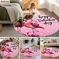 thumbnail image 5 of Round Rug 4Ft Washable Non-Slip, Valentine's Day Circle Area Rugs for Living Room Bedroom, Flamingos Roses Love Romance Ombre Pink Indoor Floor Mats Carpet Runner for Home Decor Aesthetic, 5 of 8