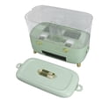 thumbnail image 3 of Dispensador de arroz, cubo de granos, caja de almacenamiento multigrano sellada, caja de almacenamiento de arroz transparente para el hogar, 2 rejillas, verde claro, 3 of 8
