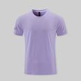 thumbnail image 2 of Leey-World Men’s Cotton Regular-Fit Short-Sleeve Crewneck T-Shirt, Soft Breathable Fabric T Shirts for Man(Light Purple,3XL), 2 of 4