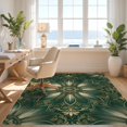 thumbnail image 3 of Design&I 3'x5' Ultra Soft Throw Mat, Round Symmetrical Circle Motif Intricate Framing Dining Table None Fluffy Washable Easy Care Indoor rug for Bedside Hallway, 3 of 7