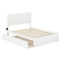 AFI Canyon Solid Wood Full Size Platform Bed with Full Trundle in White