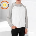 thumbnail image 2 of HVOBTTY Toddler Kid's Summer Casual Print Long Sleeve Zip Up Sun Protection Outdoor Breathable Sport Jacket Gray, 14-15 Years, 2 of 5