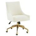 thumbnail image 4 of SAFAVIEH Couture Jakob Velvet Mid Back Adjustable Swivel Desk Chair, Cream/Gold, 4 of 7
