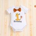 thumbnail image 6 of IBTOM CASTLE Infant Baby Boys Wild One First Birthday Outfit Bowtie Romper+Suspenders+Pants+Headband Cake Smash Clothes Set, 4-Piece, 6 of 11