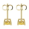 thumbnail image 4 of 1.5 Ct Princess Cut Studs Yellow Natural Citrine 18K Yellow Solid Solid Gold Everyday Dainty Earrings Push Back, 4 of 7