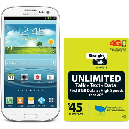 Straight Talk SAMSUNG Galaxy S3, 16GB White - Refurbished Prepaid Smartphone