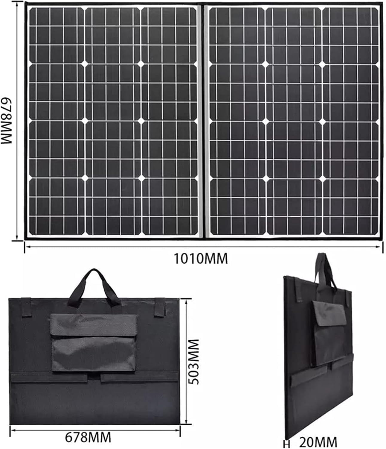 RKXQT 200W Solar Panel Foldable Solar Charger, Outdoor Solar Powered Charger, Auto Solar Charger, for Mobile Phone Camping Hiking,40A