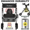 thumbnail image 5 of Heavy Duty Rollator Walker - Aluminum Rolling Walker for Seniors and Adults with Large Seat, Support Up 450 lbs (Grey), 5 of 8