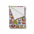 thumbnail image 2 of Owl Soft Flannel Fleece Blanket, Ornate Owl Crowd with Different Sights Polka Dots Like Matryoshka Dolls Fun Retro Theme, Cozy Plush for Indoor and Outdoor Use, 50" x 70", Multicolor, by Ambesonne, 2 of 6