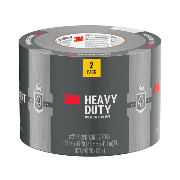 3M Heavy Duty Multi-Use Duct Tape: 1.88 in. x 45 yds. (Grey) 2-pack 2145-2PK