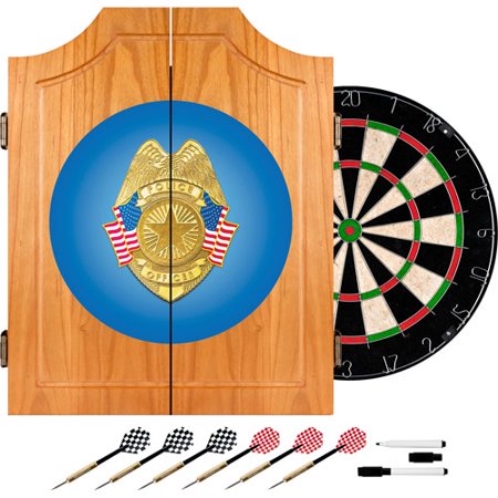 Police Officer Wood Dart Cabinet Set