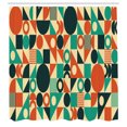 thumbnail image 3 of Ambesonne Retro Shower Curtain, Circles Triangles Squares, 69"Wx84"L, Multicolor, 3 of 5