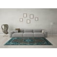 thumbnail image 3 of Ahgly Company Indoor Rectangle Medallion Light Blue Traditional Area Rugs, 7' x 9', 3 of 4