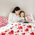 thumbnail image 5 of Castle Fairy Romantic Stripes Love Heart Bedding Comforter Set 2pcs for Kids Teens Adults,Valentine's Day Festival Twin Comforter Sets Microfiber,Red White Breathable Bedding Set, 5 of 8